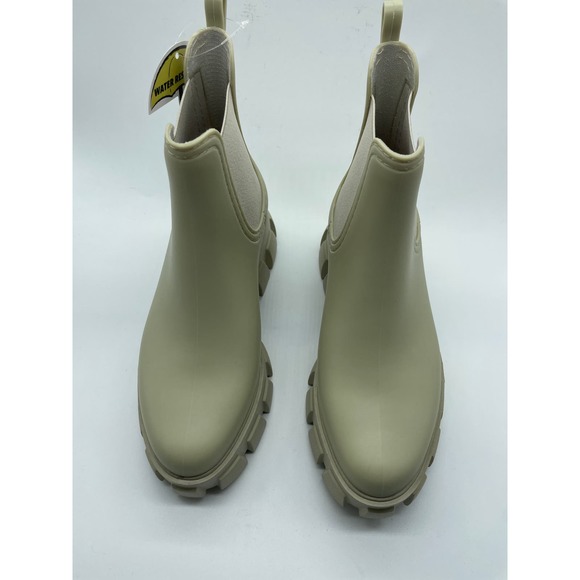 NWT Jeffrey Campbell Platform Lug Rainboots Chelsea Boot Size 7 Cream - Picture 9 of 14
